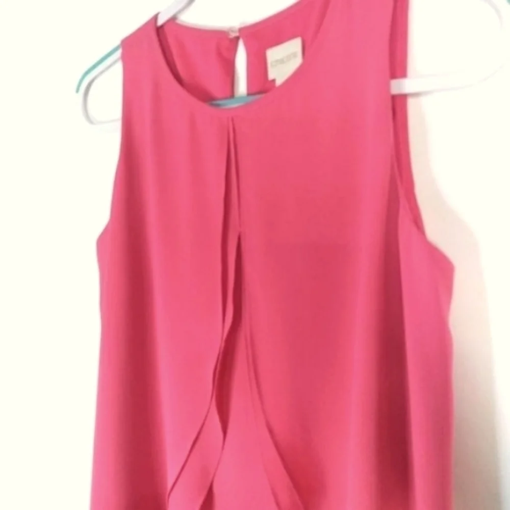 Chico's  Ellie Pink Sleeveless Layered Cascading Ruffle Midi Dress Size 4 - Picture 5 of 13